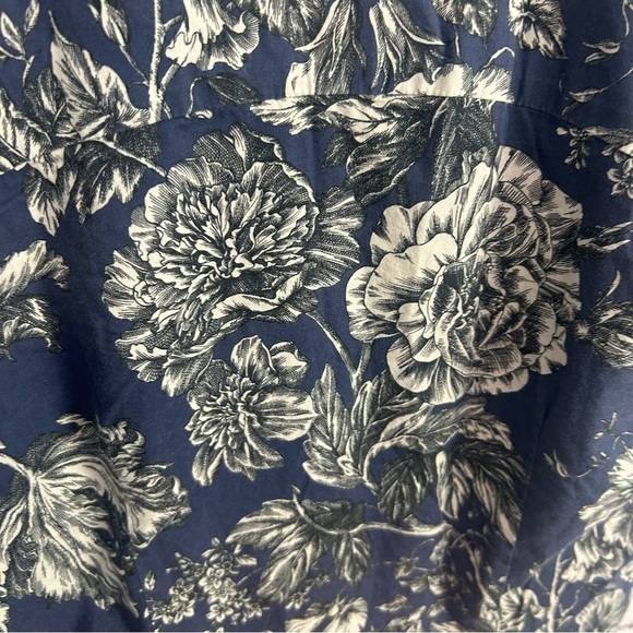 Adam Lippes front tie button down floral cropped top USA size XS mother of pearl - Picture 9 of 10